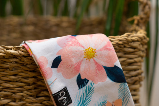 Stirnband Blumen malerisch rosa Damen Feinripp