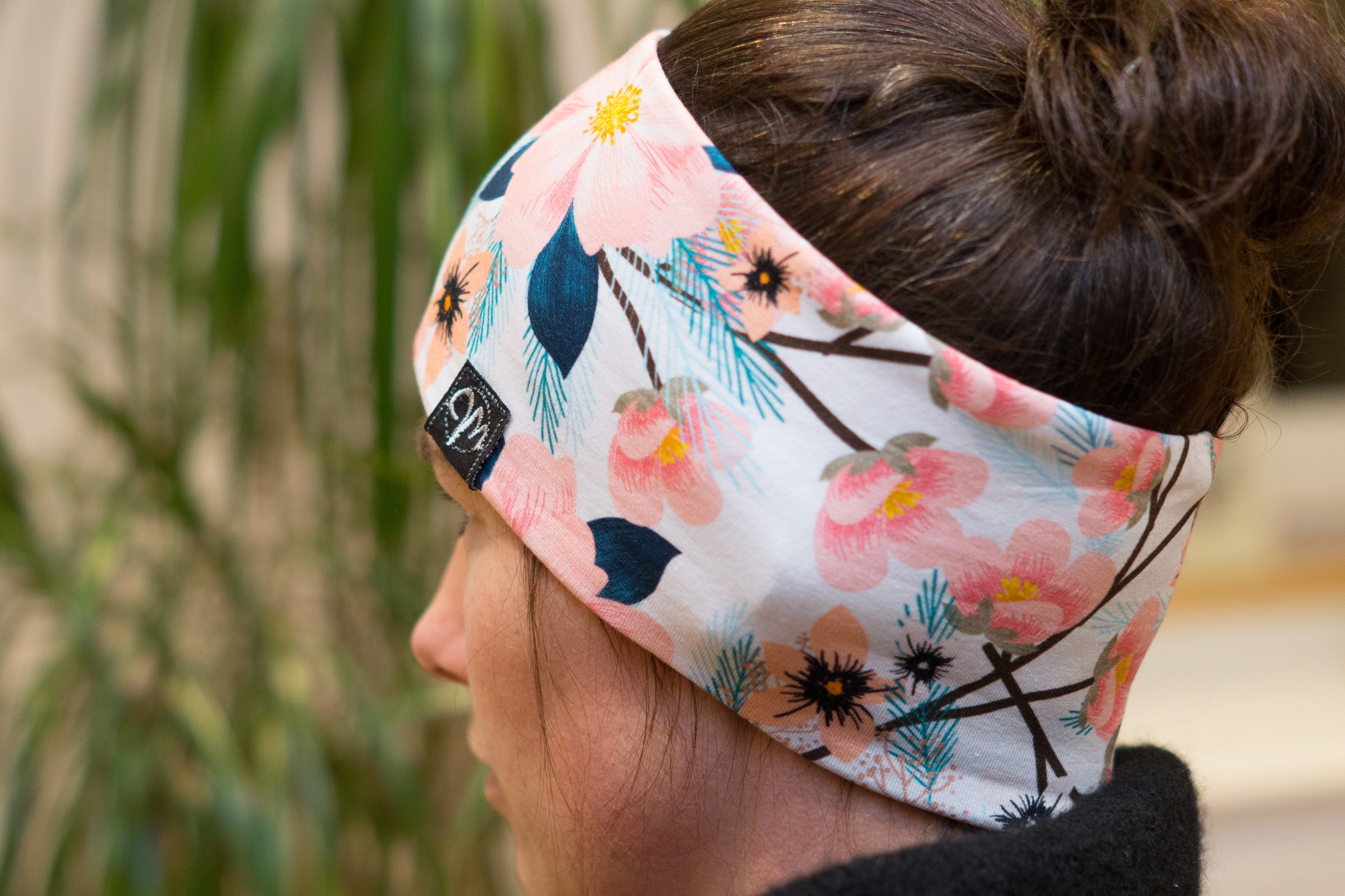 Stirnband Blumen malerisch rosa Damen Feinripp