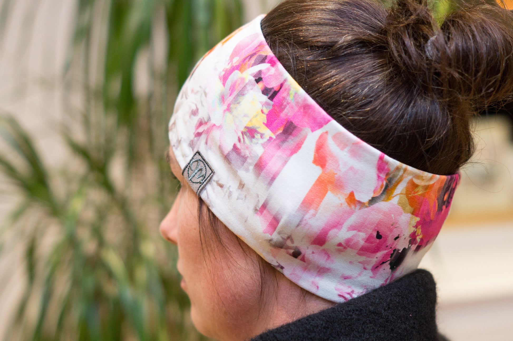 Stirnband Blumen malerisch gestreift Damen Feinripp